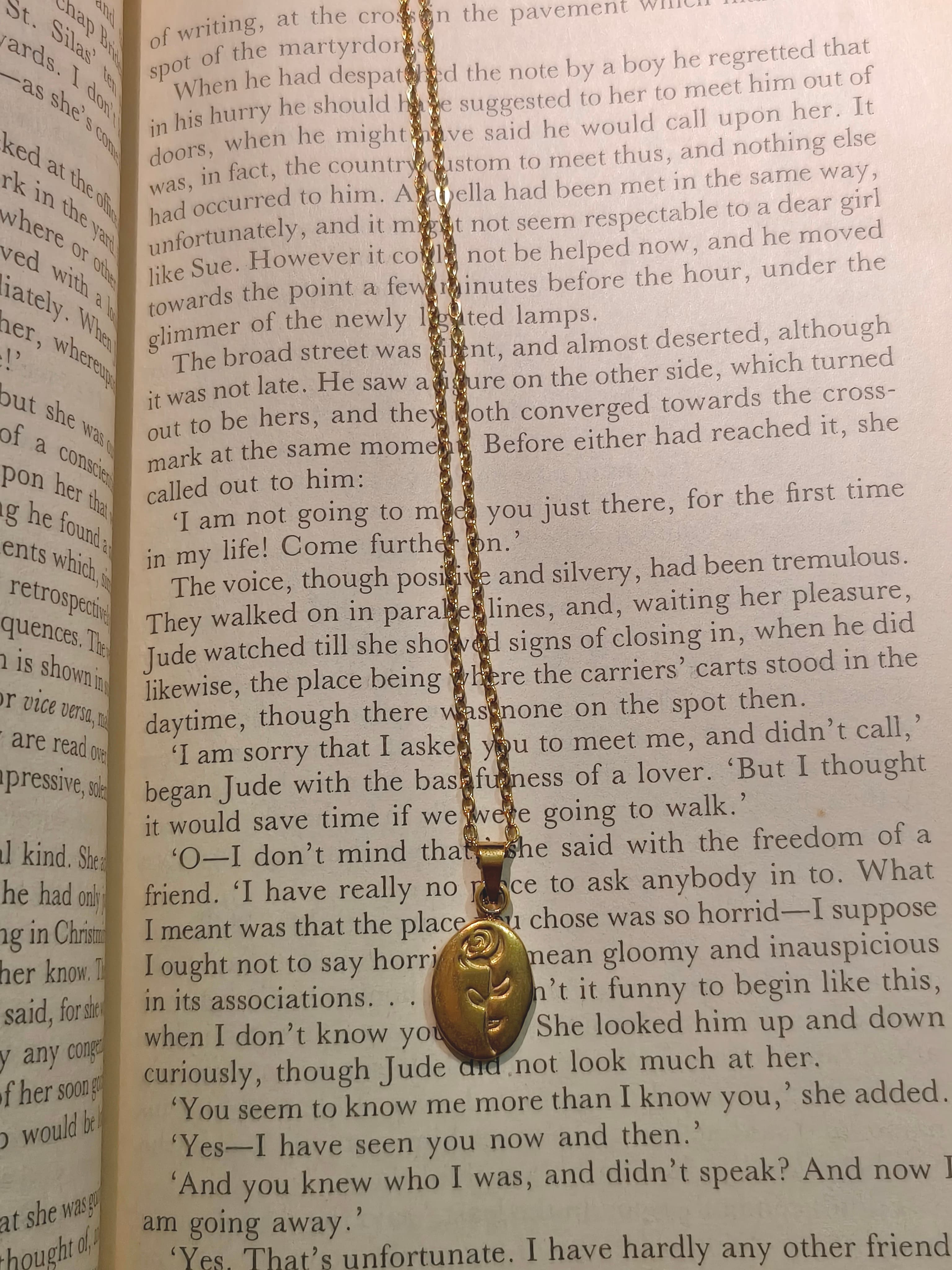 Minimal Gold Rose Pendant- Anti Tarnish