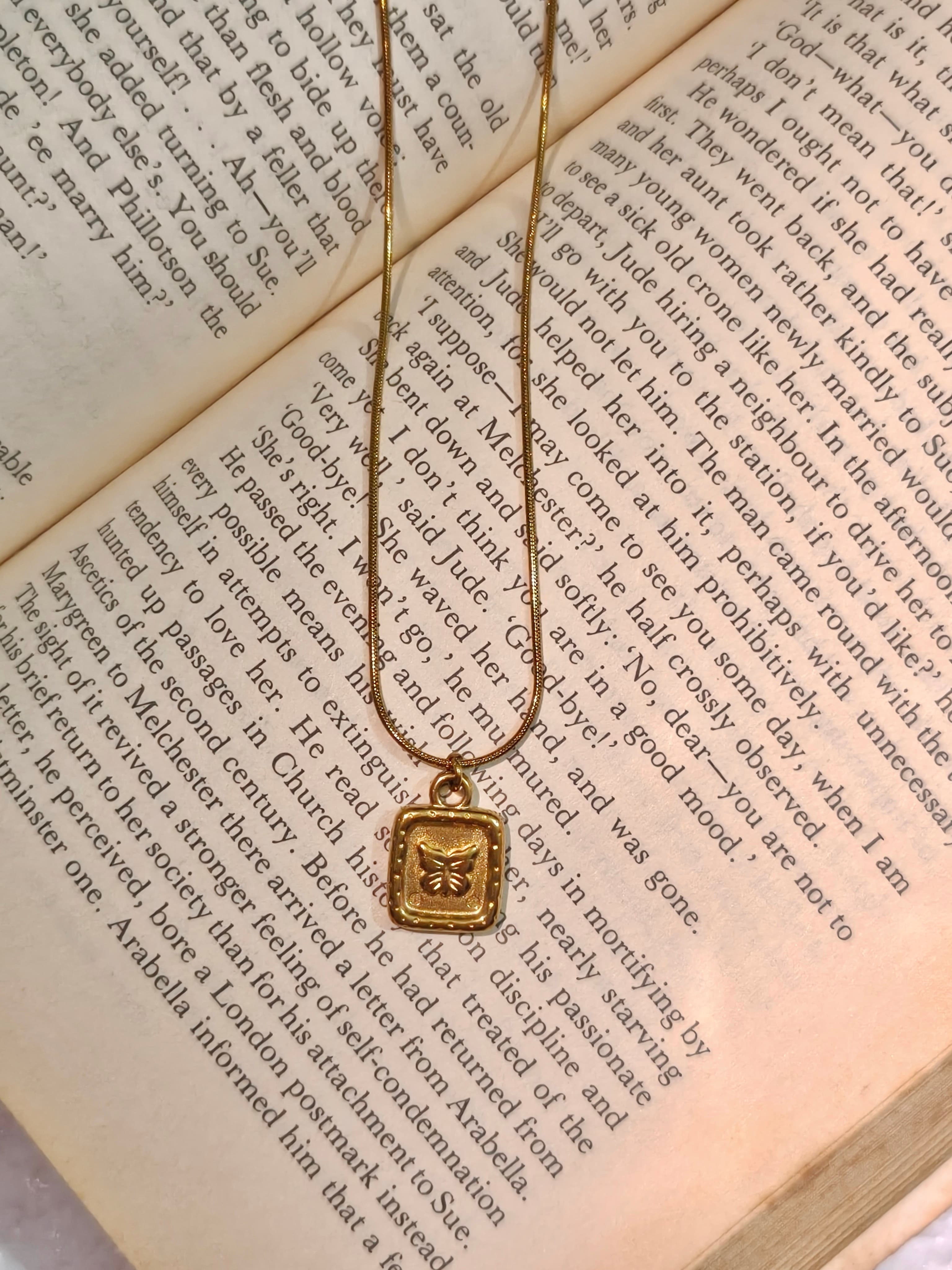 Golden Flutter Butterfly Pendant