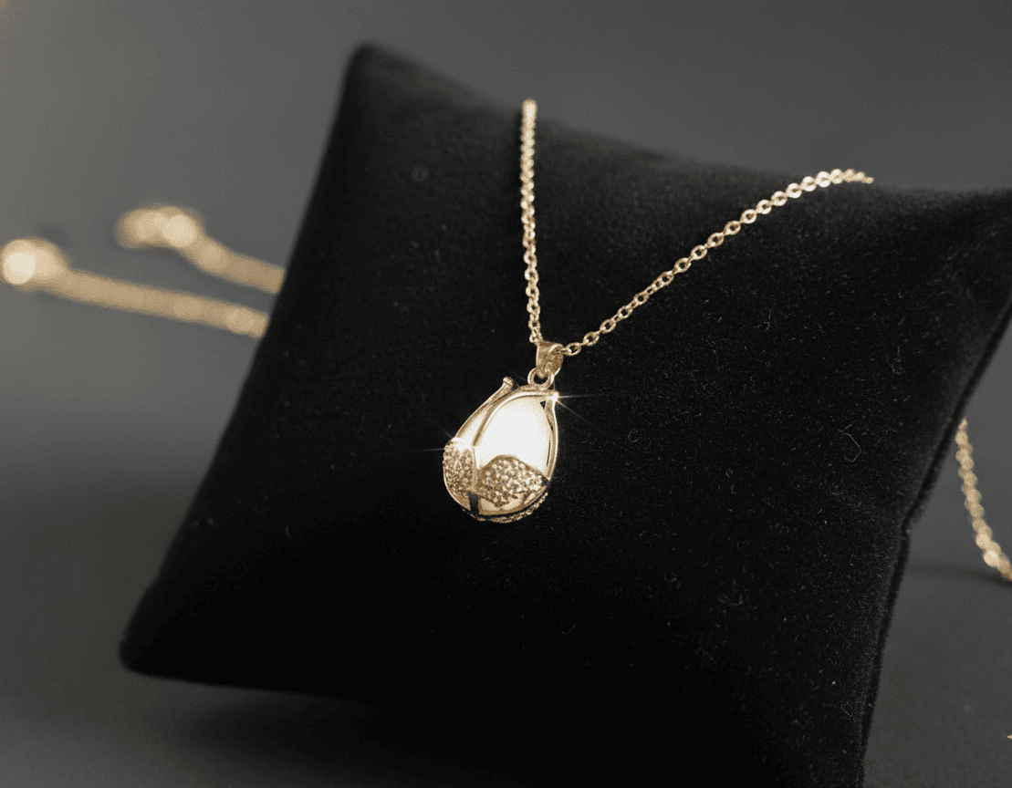 Pearl Leaf Pendant Necklace
