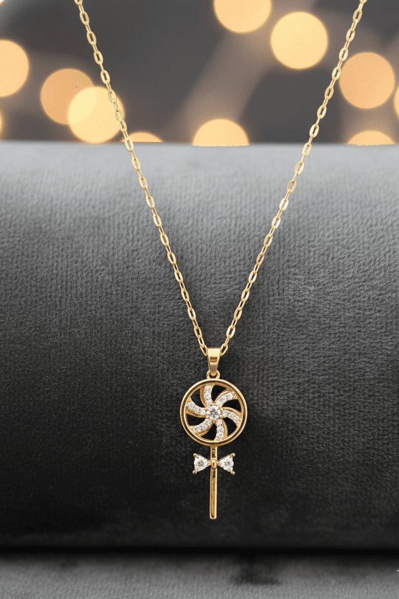 Floral Bow Pendant Necklace